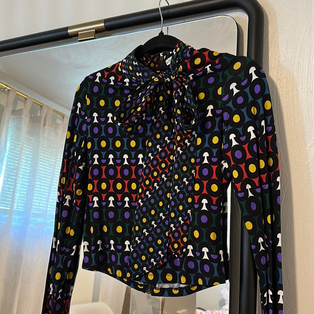 Alice + Olivia Tie Neck Top Size Small